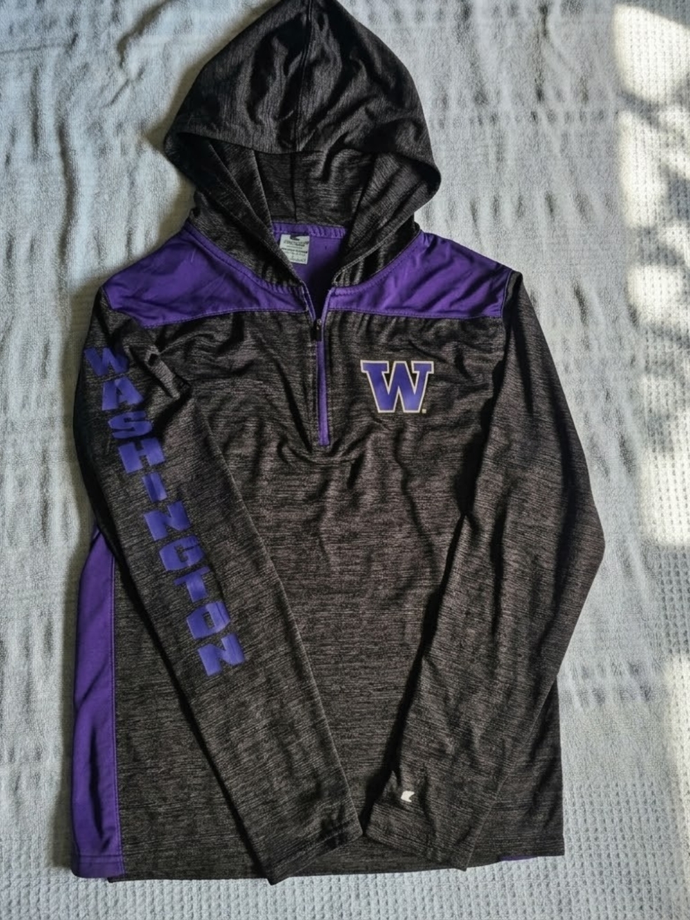 Washington Purple And Charcoal Hooded Half-Zip Pullover